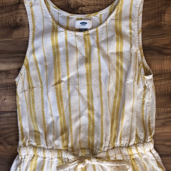 Old Navy Mustard Striped Linen Dress SP - Picture 2 of 6